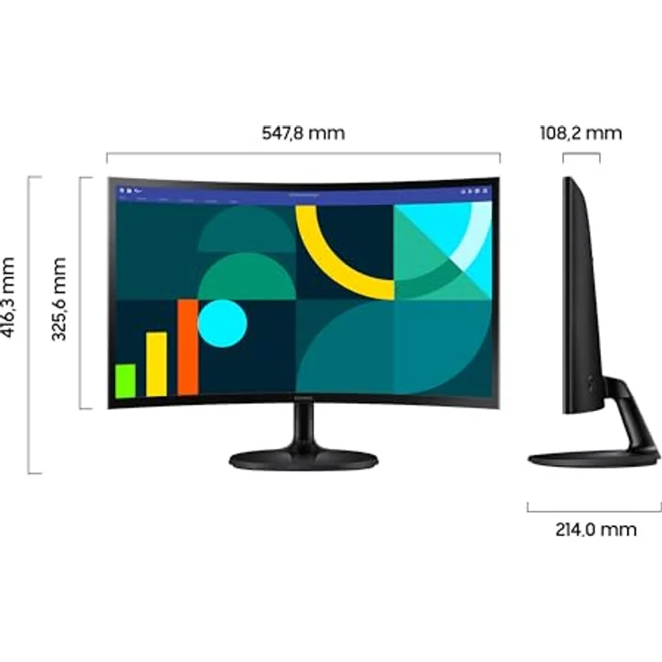 Samsung S36GD Essential Curved Monitor 24 Zoll, Full HD, 4 ms Reaktionszeit, 100 Hz, Eco Saving, Flicker Free, schwarz – Bild 2