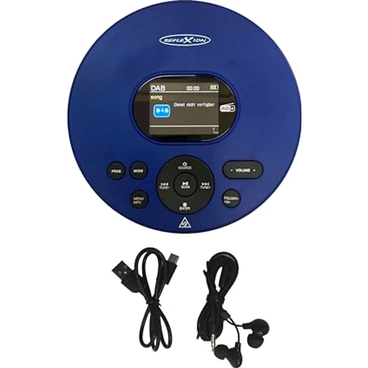 REFLEXION PCD540DAB/BL Tragbarer CD-Player mit DAB/PLL-FM-Radio, MP3-CD-Wiedergabe, blau – Bild 3