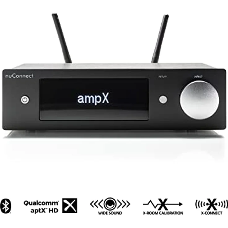 Nubert nuConnect ampX | Schwarzer digitaler Vollverstärker | Wireless Connector für nuPro X | Stereoverstärker mit 2 x 130 W | Phonoverstärker MM/MC mit Bluetooth aptX HD | Verstärker mit USB DAC – Bild 2