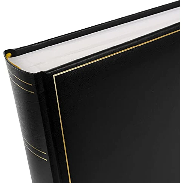 goldbuch 31 385 Fotoalbum Classic mit 100 weiße Seiten und Pergamin Trennblätter, Fotobuch mit Kunstleder Einband und Goldprägung, Album zum Einkleben, Erinnerungsalbum 30 x 31 x 6 cm, schwarz – Bild 4