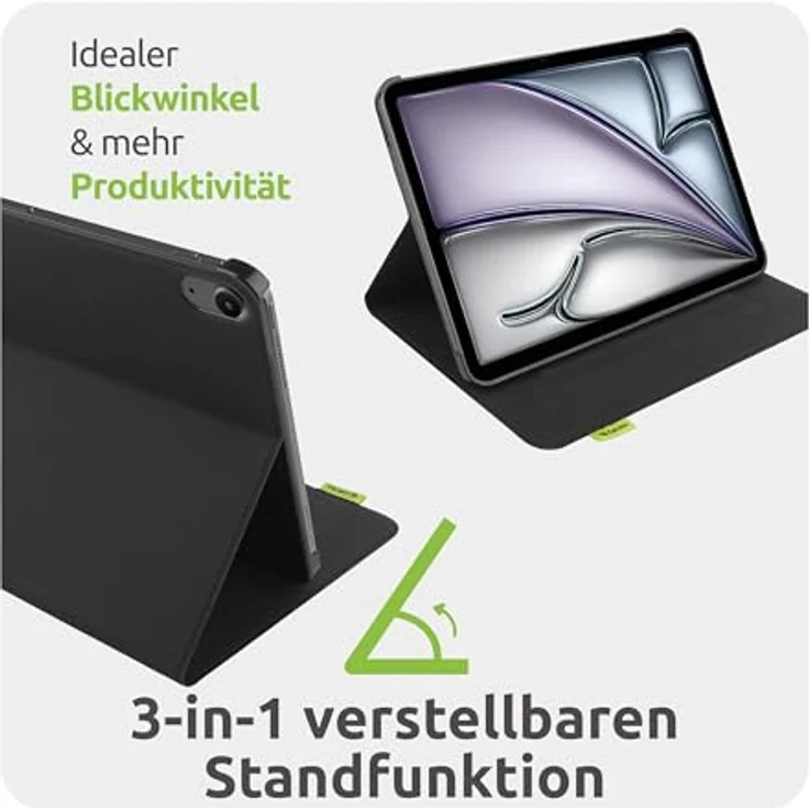 Gecko Covers Tablet Hülle / Cover aus Kaktusschale für iPad Pro 11 (2025/2024) M5 / M4 - Schlaf/Wach Funktion, Schwarz – Bild 3
