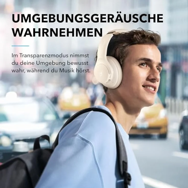 eufy Q20i, Kopfhörer mit Hybrid Active Noise Cancelling, 40 Stunden Akkulaufzeit, Weiß – Bild 6