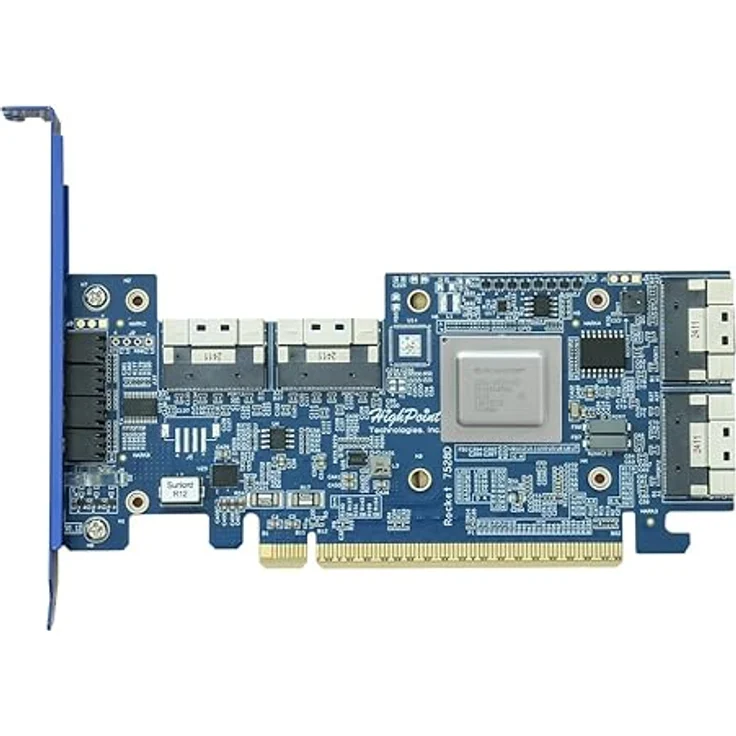 HighPoint Technologies Rocket 1528D, PCIe Gen4 x16 auf 4-SlimSAS x8 NVMe Switch Adapter mit 32 GB/s Bandbreite und Hot-Plug-Funktion – Bild 3