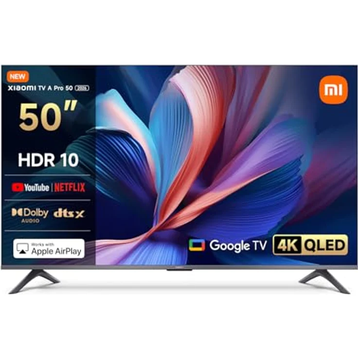 XIAOMI A Pro 50", 127 cm QLED 4K UHD Smart TV mit Google TV, Triple Tuner, HDR10, Game Boost 120Hz, 2+8GB, kompatibel mit Apple AirPlay & Google Cast – Bild 1