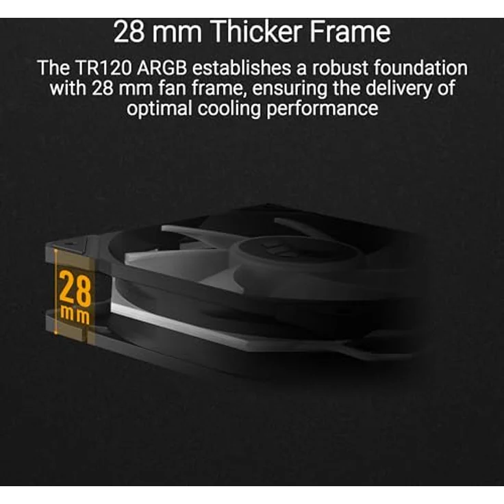 ASUS TUF Gaming TR120 ARGB Reverse Blade Black 3IN1 Gehäuselüfter 3er Pack, PWM, 2000 rpm, 2.75 mm H2O, 76,3 CFM, 16 RGB-LEDs – Bild 2