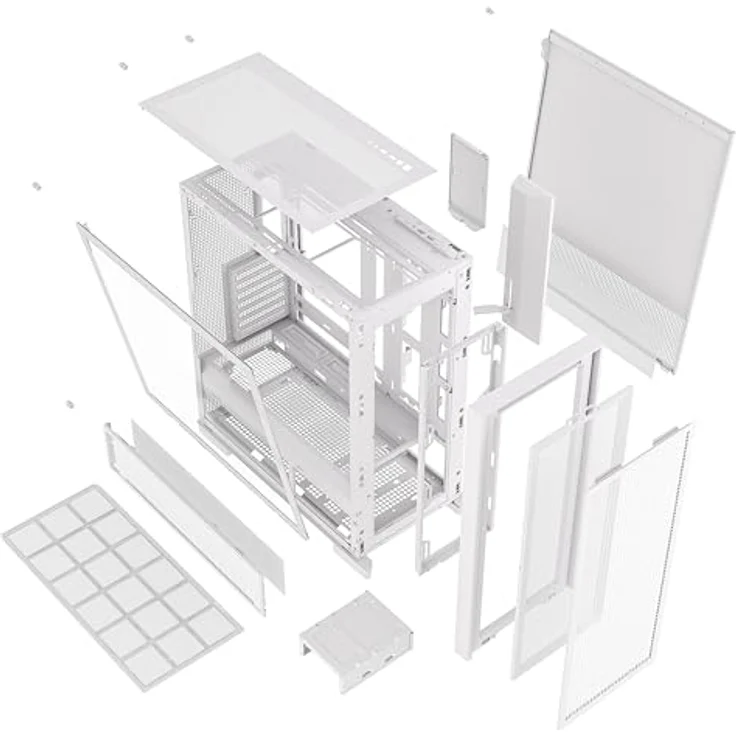 SILENTWARE Air 2000 A-RGB White, Midi Tower PC-Gehäuse mit Glas-Seitenfenster, 7 RGB-Lüfter, extremem Airflow, ASUS BTF, MSI Project Zero, Platz für 420mm Radiator, E-ATX, ATX/mATX/ITX, USB-C – Bild 4