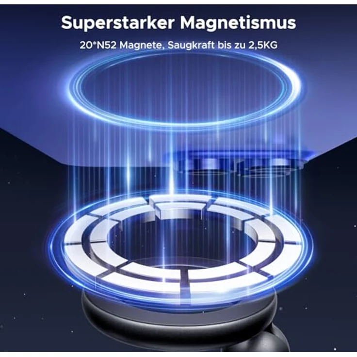 UGREEN Handyhalterung Auto MagSafe, 20x N52 Magnet, drehbar, kompatibel mit iPhone 16/15/14/13/12 Pro Max Plus Mini und allen Smartphones – Bild 2