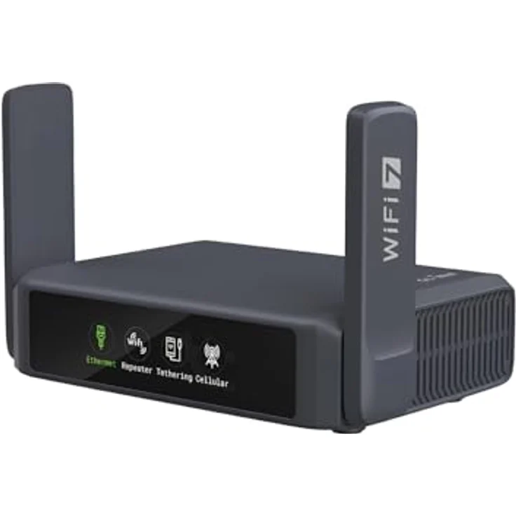 GL.iNet GL-BE3600 (Slate 7) Tragbarer Dualband-WLAN-Router, 688 Mbit/s + 2882 Mbit/s, OpenVPN/WireGuard, Touchscreen, 512 MB, für Reisen geeignet – Bild 1
