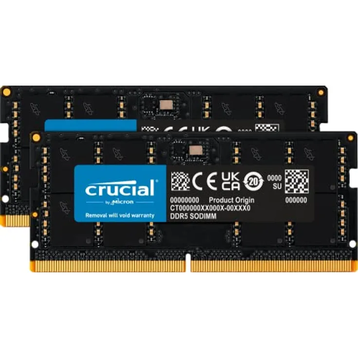 Crucial RAM 32GB Kit (2x16GB) DDR5 4800MHz CL40 Laptop-Speicher CT2K16G48C40S5