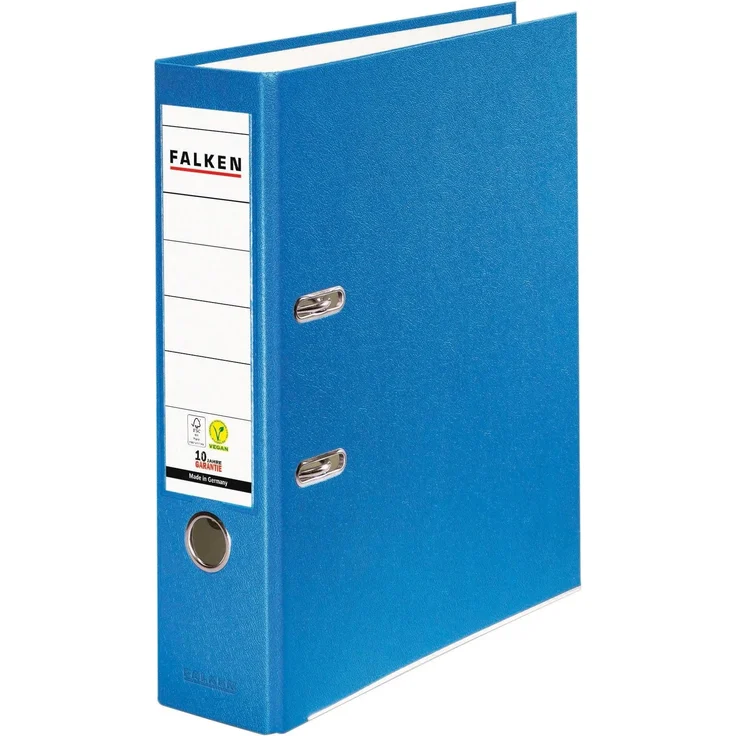Falken PP-Color-Ordner A4 Rücken 80mm Aqua mit Einsteckschild, strapazierfähig, verstärkte Qualitätshebelmechanik – Bild 1