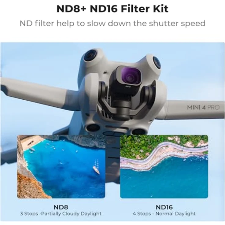 K&F CONCEPT CPL+UV+ND8+ND16 Filterset für DJI Mini 4 Pro, hochentwickelte Multi-Beschichtung, reduzierte Reflexionen, 4-teilig – Bild 3