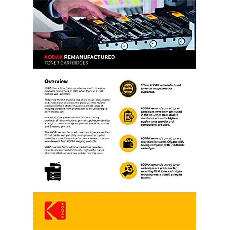 Kodak Supplies 185H241204 Toner gelb, 2300 Seiten, kompatibel mit HP CLJPROM252 (CF412A/410A) – Bild 3