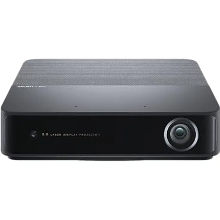 Loewe We. Beam Portabler Laser Projektor, Full HD 1920 x 1080, ALPD Laser, Dolby Audio, über 500 ANSI Lumen, hoher Kontrast, Autofokus, 40 bis 120 Zoll, Home Cinema, Kompatibel mit Powerbanks USB-C, Schwarz