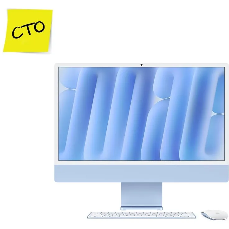 Apple iMac 24" CTO M4, 10-Core CPU, 1TB SSD, 4.5K Retina Display, Blau, Nanotexturglas