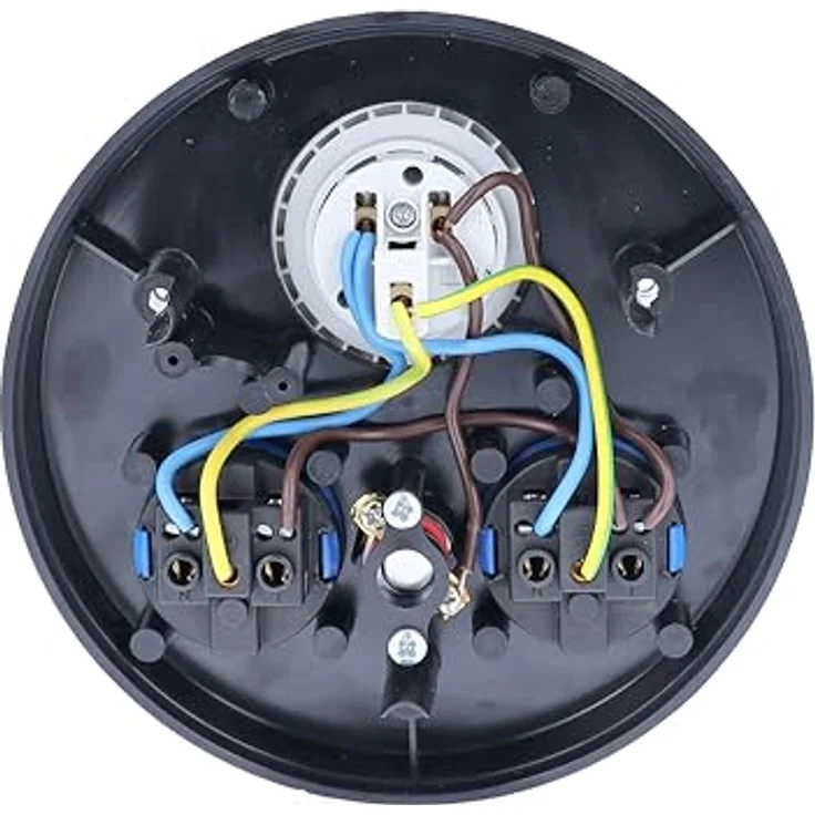 As - Schwabe Kabelrolle, 2 Einbausteckdosen und 1 CEE Steckdose mit Klappdeckel, IP44, blau – Bild 4