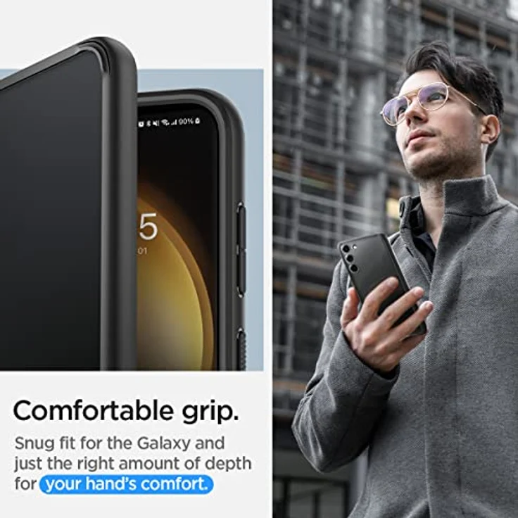Spigen Ultra Hybrid Hülle Kompatibel mit Samsung Galaxy S23 5G -Schwarz, PC Platte und Silikonrahmen, Air Cushion Technologie, Schwarz – Bild 5