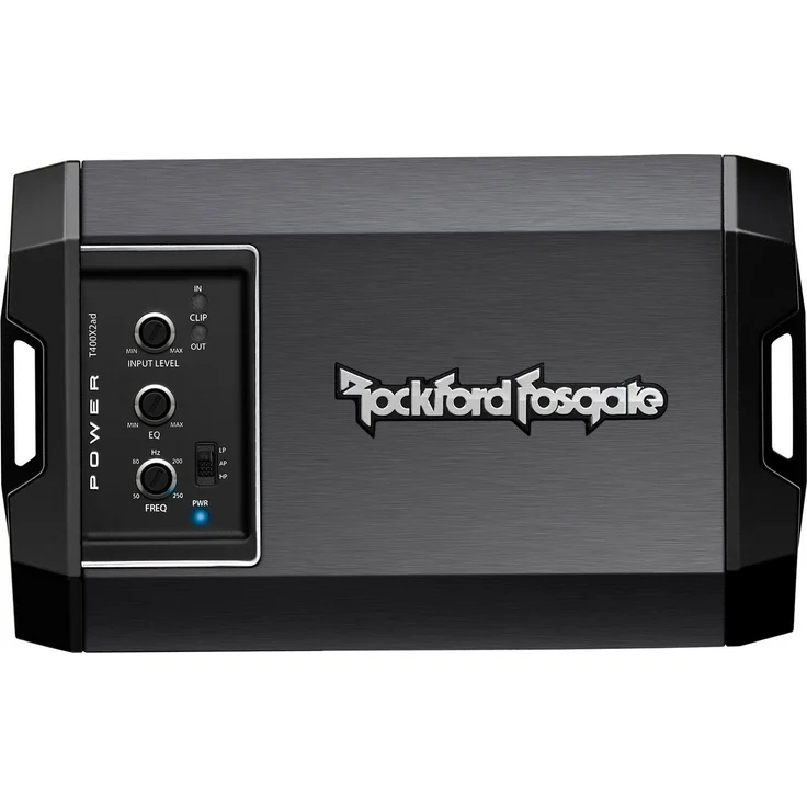 Rockford Fosgate T400X2AD Power Micro Verstärker, 2-Kanal Class-AD, 600 W RMS gebrückt, Aluminiumgehäuse mit DSP