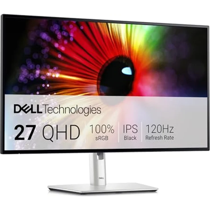 Dell U2724D UltraSharp 27 Zoll QHD Monitor, 120Hz, IPS Black, 5ms, 98% DCI-P3, USB-C, DisplayPort, HDMI, 3 Jahre Garantie, Silber – Bild 1