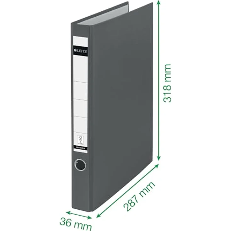 Leitz Aktenordner 35mm DIN A4, Polypropylen außen, Pappe innen, grün – Bild 4