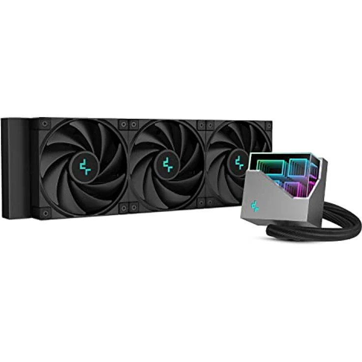 DeepCool CPU Wasserkühlung LT720 360mm AIO Flüssigkeitskühler 4. Generation Doppelkammerpumpe 3100RPM Mehrdimensionale Infinity Mirror ARGB Block 300w TDP Anti-Leck-Technik AMD AM4/AM5 LGA 1700/1200 – Bild 1