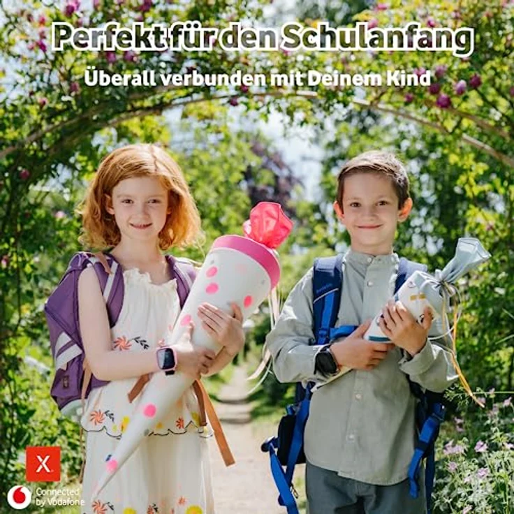 Vodafone Xplora X6 Play Smartwatch für Kinder | Back-to-School Paket Tarif (3 Mon. kostenlos) + 50€ Amazon-Gutschein nach SIM-Registrierung | Anrufe, SOS-Knopf, GPS, Kamera | Loops in Pink + Grün – Bild 4