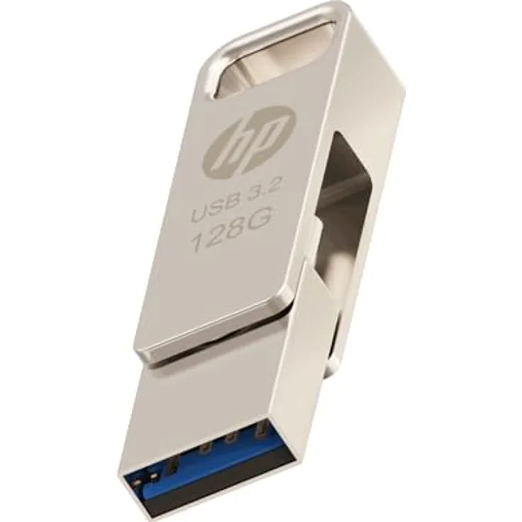 HP x206c, 128GB OTG USB 3.2 Type-C/Type-A, Lesegeschwindigkeit bis zu 120 MB/s, elegantes Metall-Design