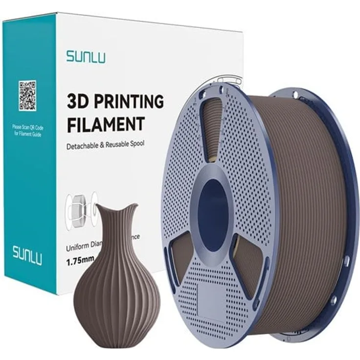 Sunlu PLA Classic Filament - Chocolate, 1.75 mm, präzise Toleranz, Druckgeschwindigkeit bis 600 mm/s