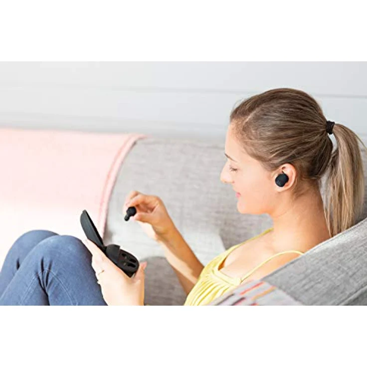 KitSound KSDISTWSBK ''District Echte'' drahtlose Bluetooth-Ohrhörer mit Drahtlos-Ladestab und Powerbank Schwarz – Bild 9