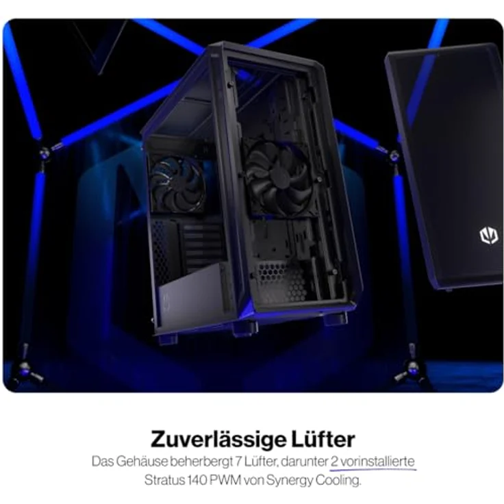 ENDORFY Arx 500 Core, PC-Gehäuse mit gehärteter Glas-Seitenwand, 2x140-mm-Lüfter, hohe Kompatibilität, einfache Konfiguration und Wartung, EY2A016 – Bild 3