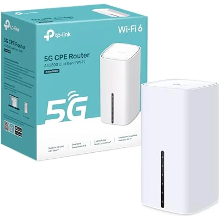 TP-Link Archer NX600, 5G LTE WLAN Router mit AX3600 Dualband Wi-Fi 6, 1 × 2,5G-Port + 2 × 1G-Ports, Web- und APP-Verwaltung, Plug-and-Play