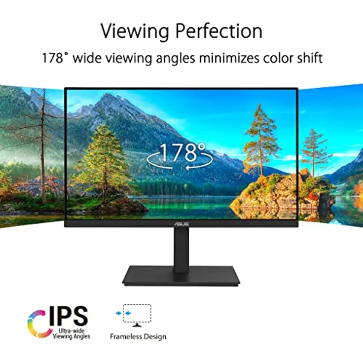 ASUS Business VA27ECPSN - 27 Zoll Full HD Monitor - 16:9 IPS Panel, 1920x1080, 75 Hz, Rahmenlos, ergonomisch - RJ45, DisplayPort, HDMI, USB-C mit 65W, USB-Hub – Bild 2