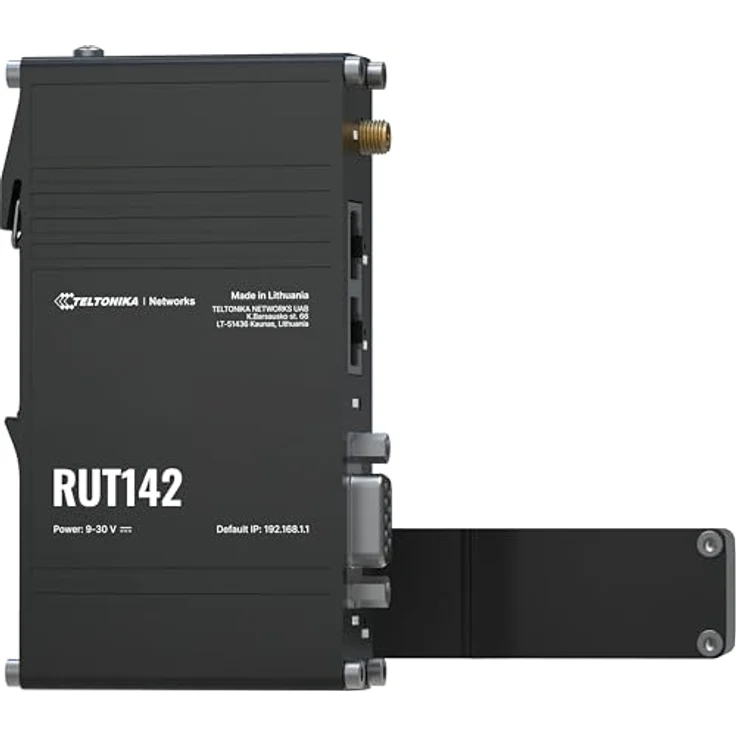 Teltonika RUT142 RS232 Industrial Router, leistungsstarker WLAN-Router für bis zu 50 Verbindungen, schwarz – Bild 1