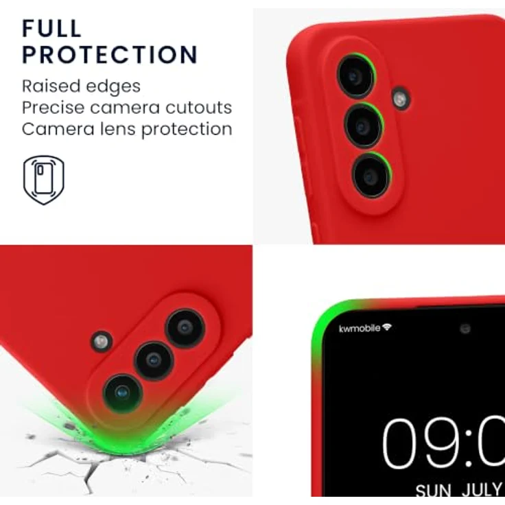 kwmobile Handyhülle für Samsung Galaxy A57 5G, weiches Silikon Case in Klassisch Rot, reißfest und rutschfest – Bild 3