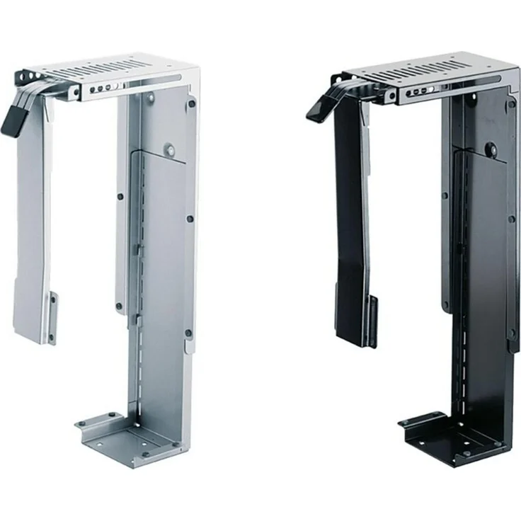 Hettich PC HALTER SW INVISION, Multimedia Halterung für PC-Gehäuse, schwarz, höhenverstellbar von 370 bis 630 mm, abschließbar (Schloss separat)