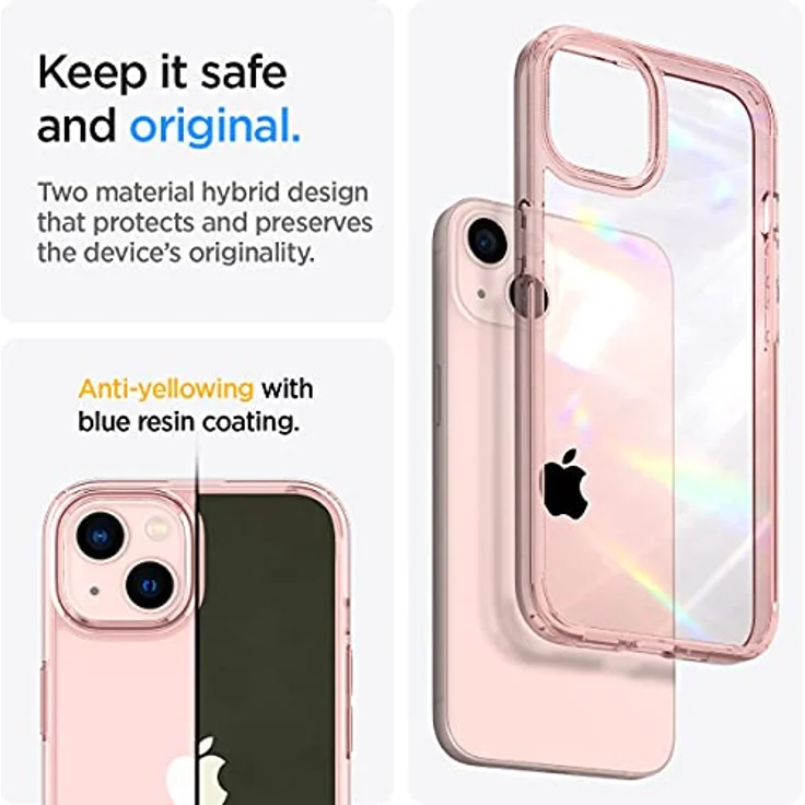Spigen iPhone 13 Ultra Hybrid Hülle [Anti-Yellowing] Transparent -Rose Crystal – Bild 4