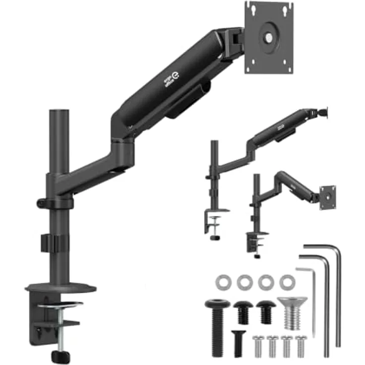 Ergo Office Monitor-Halterung ER-691, Gasfeder für 17–32 Zoll Monitore, stufenlos höhenverstellbar, Tragkraft bis 10 kg, VESA 100×100