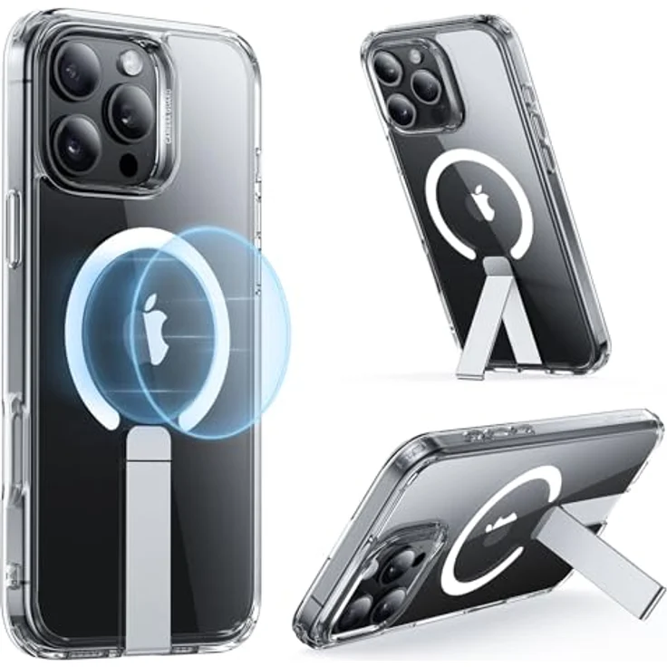 ESR iPhone 16 Pro Hülle mit Ständer, MagSafe-kompatibel, Militärnorm Schutz, stoßfest, klar – Bild 1