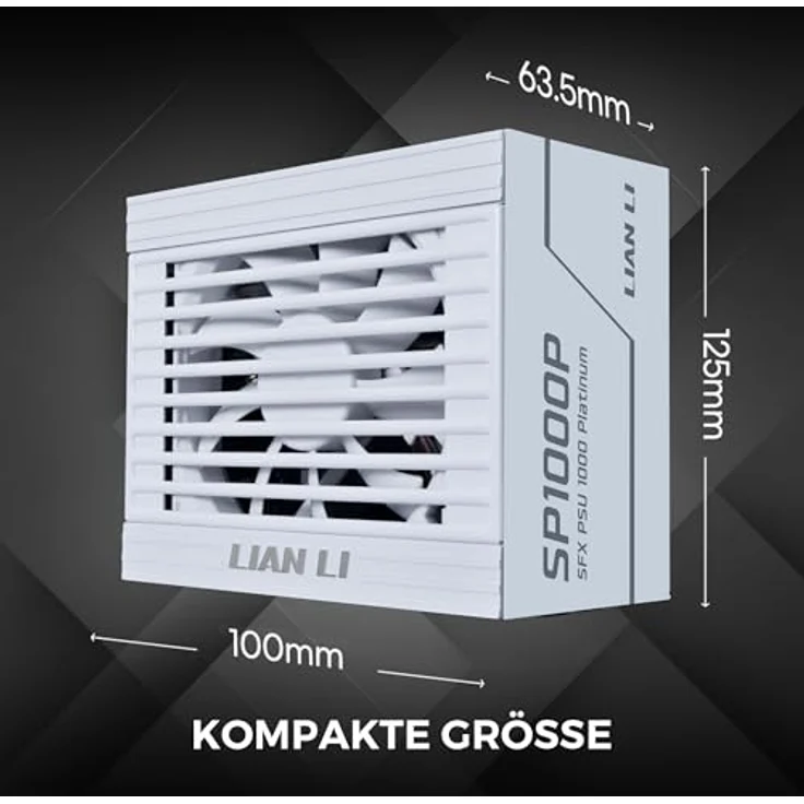 Lian Li SP Series 80 PLUS Platinum Netzteil, SFX, 1.000 Watt, vollmodular, PCIe 5.1, ATX 3.1, weiß – Bild 3
