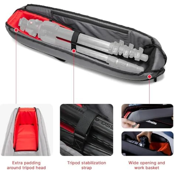 Manfrotto Pro Light Tripod Bag 69, Gepolsterte Tasche für Stative bis 69 cm, Verstärkter Schutz, Schultergurt und Doppelgriffe für Foto & Video – Bild 2