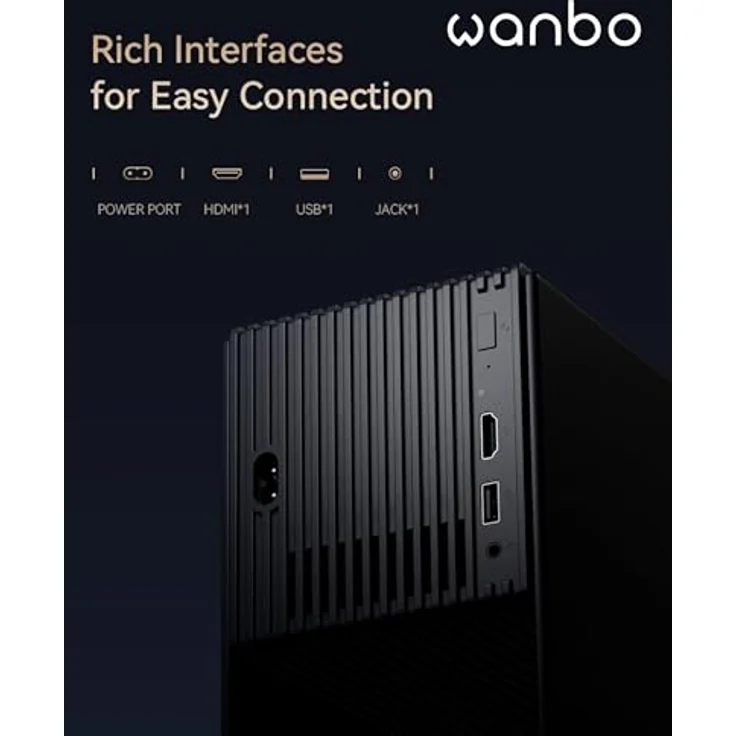 Wanbo Cube 2 Pro, Full HD Projektor mit 500 ANSI Lumen, Android TV 11, automatische Kalibrierung, Gimbal, Grün – Bild 9