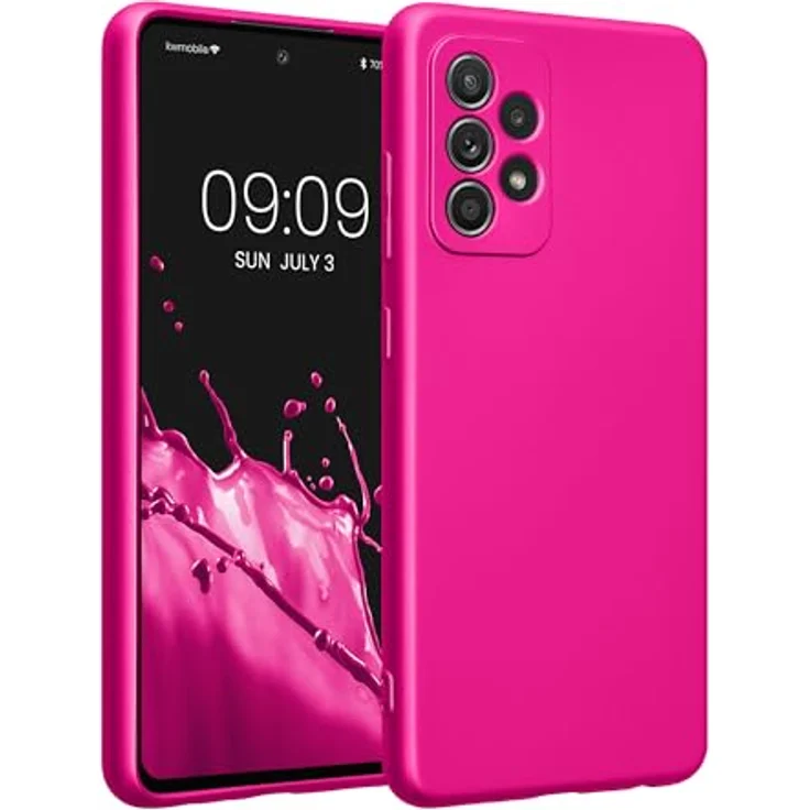 kwmobile Handyhülle für Samsung Galaxy A52 / A52 5G / A52s 5G - weiche Silikon Schutzhülle in metallic Pink, reißfest und rutschfest, präzise Ausschnitte für Kamera und Anschlüsse – Bild 1