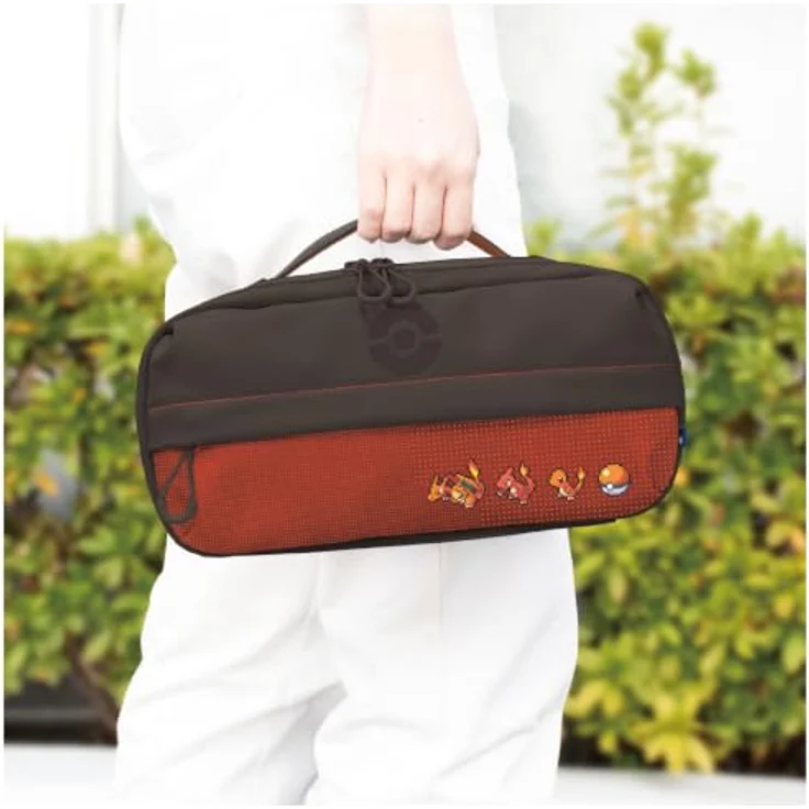 HORI Adventure Pack (Pokémon Pixel Red), Crossbody-Tasche für Nintendo Switch 2, rot mit verstellbarem Schultergurt und speziellen Aufbewahrungsfächern – Bild 9