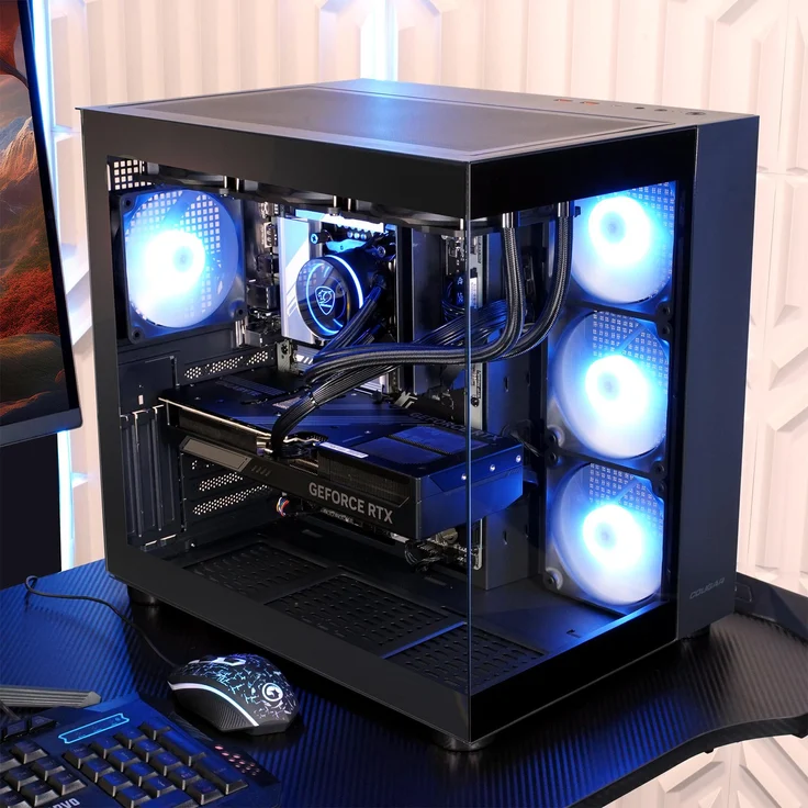 Hyrican Cougar FV150 BK 7485, Desktop-PC mit Intel Core Ultra 9 285K, 32 GB RAM, 1 TB SSD, NVIDIA GeForce RTX 5080, Schwarz, Windows 11