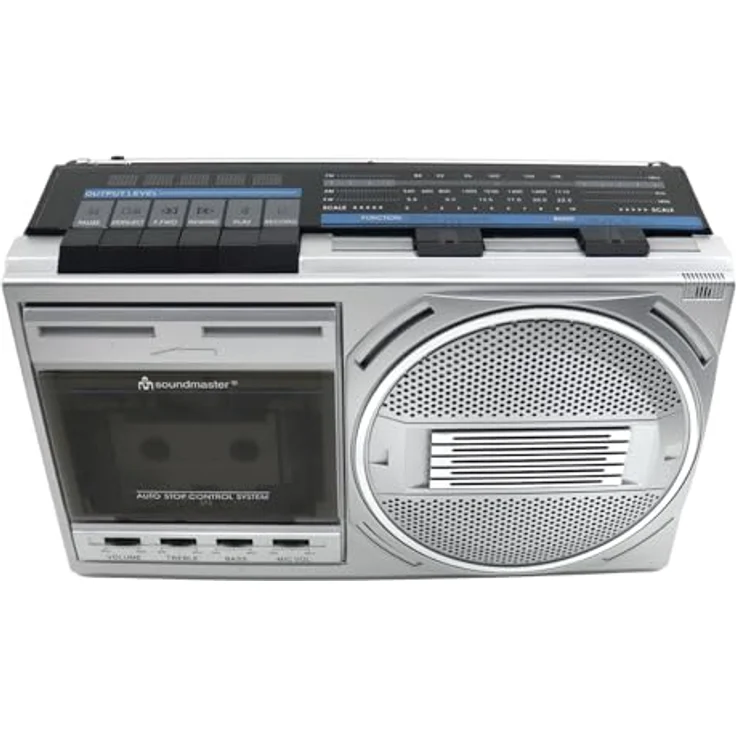 Soundmaster RR20SI, Mono-Radio-Cassette Rekorder mit UKW Tuner und Einzel-Kassettendeck, kompakt und leistungsstark – Bild 2