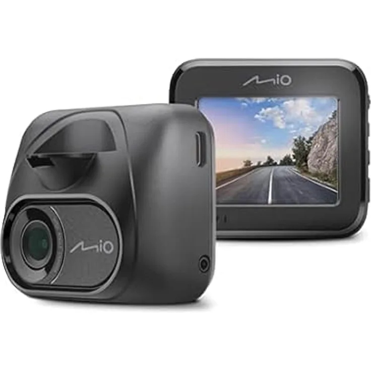 Mio MiVue C595WD Dashcam (Eingebautes Mikrofon, Eingebautes Display, Nachtsicht, Beschleunigungssensor, GPS-Empfänger, WLAN, Full HD), Schwarz