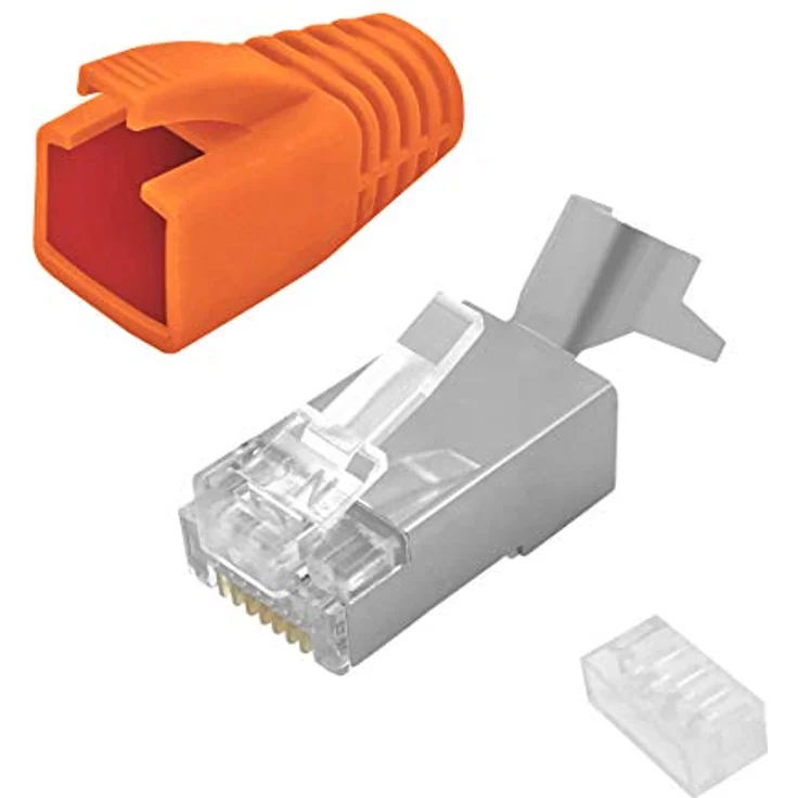 Cat7 Netzwerkstecker RJ45 Stecker Cat 6a 7 Verlegekabel Knickschutz AWG23 – Bild 3
