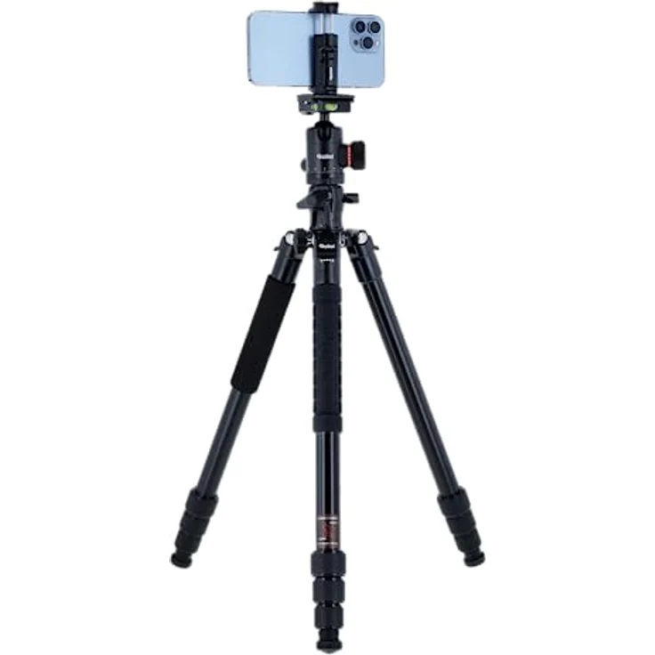 Rollei C5I MAKRO PRO I Carbon Stativ I Schwarz I 3D-Kugelkopf I Einbeinstativ I Smartphone-Halterung I Schnellwechselplatte I 90° drehbare Mittelsäule – Bild 5