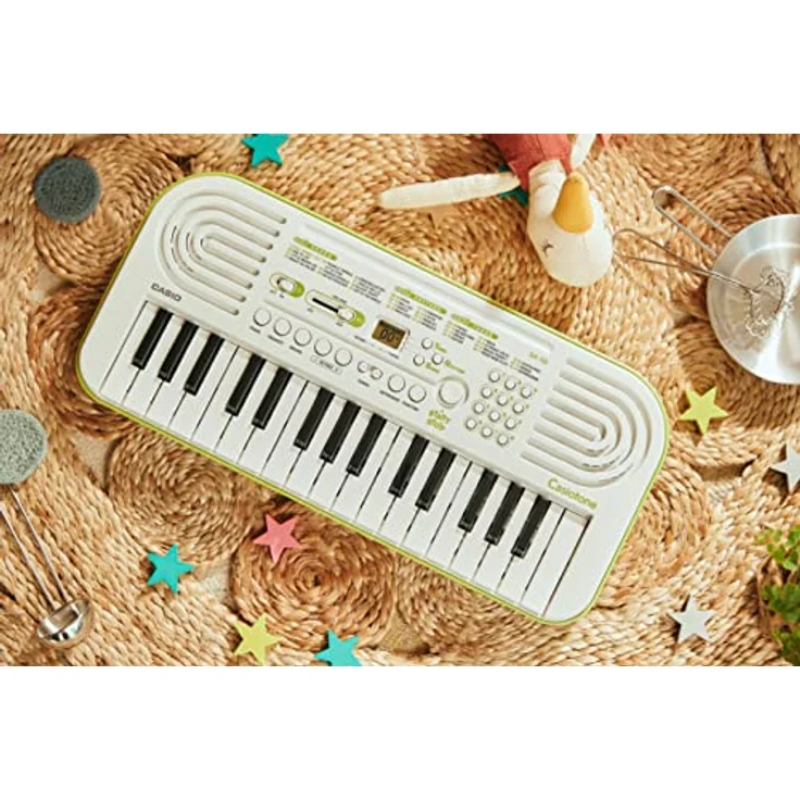 CASIO SA-50 Mini-Keyboard, Midi-Controller mit Hall-Effekt, weiß/limettengrün – Bild 11