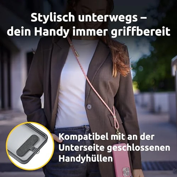 Intenso USB-C Lade- und Datenkabel Handykette, 60W PD3.0 QC4.0, 1,65 m größenverstellbar, neon Mix – Bild 2