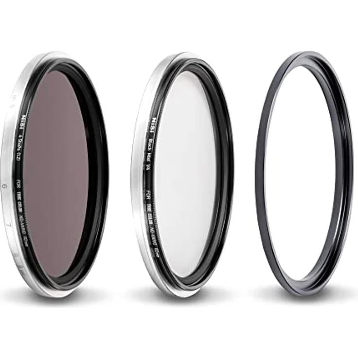 NiSi 77mm Swift Add on Kit - ND16 (1,2) 4 Blenden Neutral-Graufilter + Black Mist 1/4 Diffusion Effektfilter + 77 mm Adapterring – Bild 1